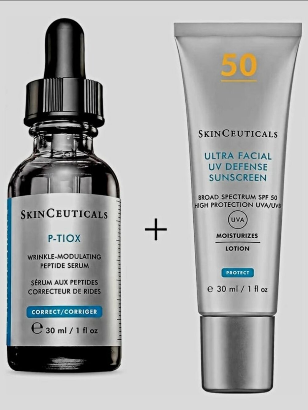 SkinCeuticals P-TIOX Anti-Wrinkle Serum,Protect Ultra Facial UV Defense Sunscree
